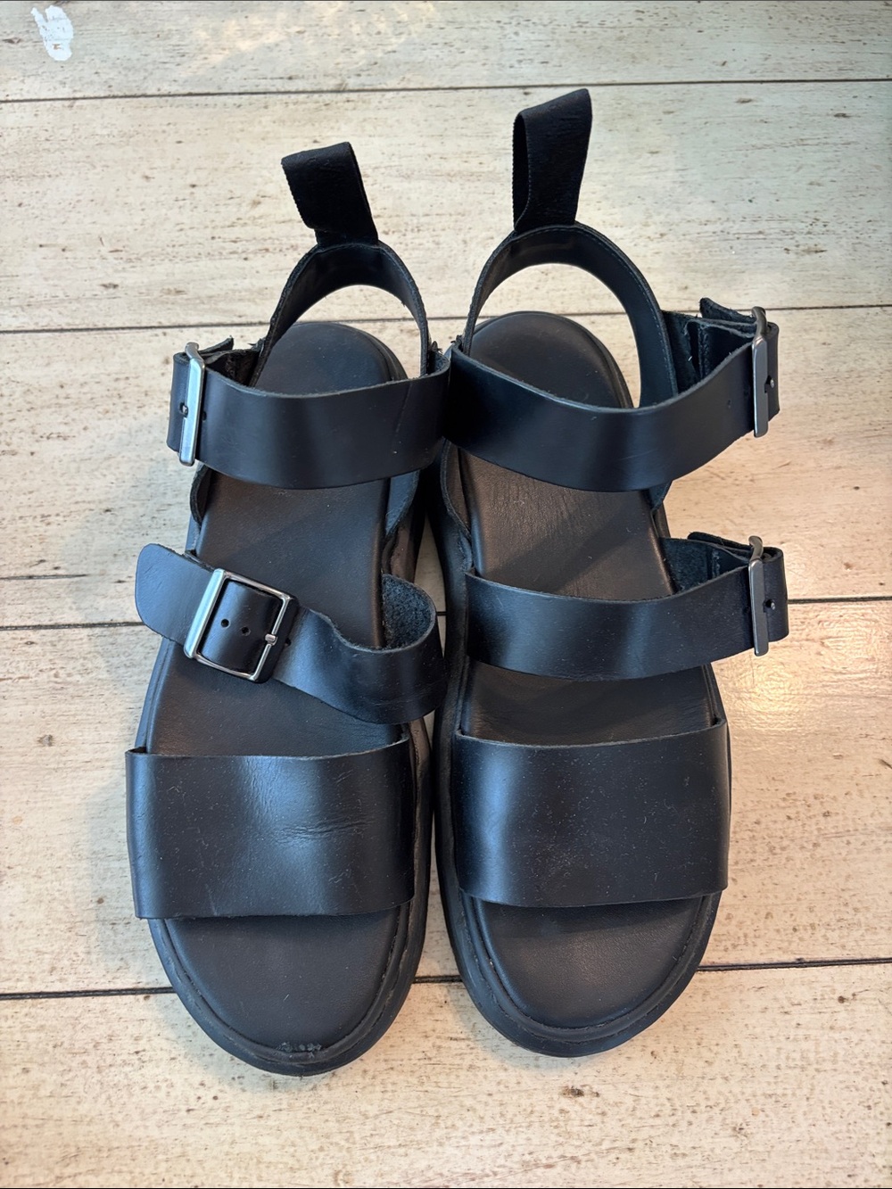 Dr. Martens Black Embossed Leather Insole Detail